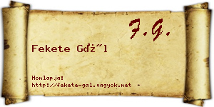 Fekete Gál névjegykártya